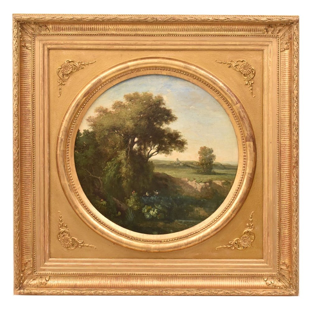 QP777 1a antique oil painting landscape natural painting XIX.jpg